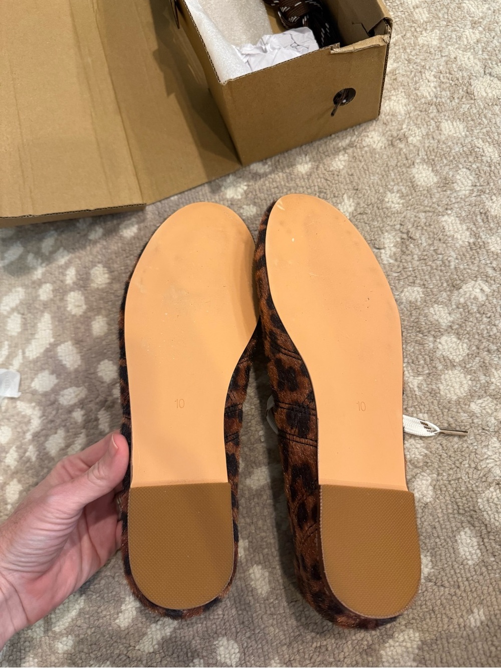 Leopard Print Ballet Flats with Bow - Brown - Picture 3 of 4